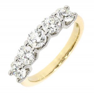 18ct Gold 5st Diamond Eternity Ring - 1.59cts
