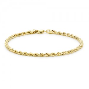 9ct Yellow Gold Hollow Rope Link Bracelet