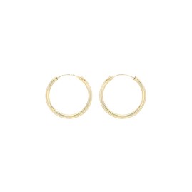 9ct Yellow Gold 20mm Tube Hoop Earrings
