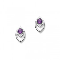 Ortak Sterling Silver Amethyst Earrings CE392 - [Save 25% off RRP]