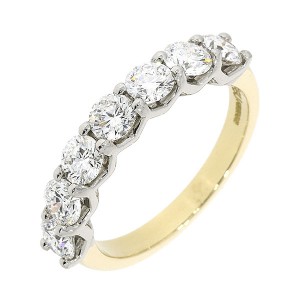 18ct Gold & Platinum 7 Stone Diamond Eternity Ring - 1.50cts