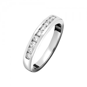 Platinum 9st Diamond Eternity Ring - 0.50cts