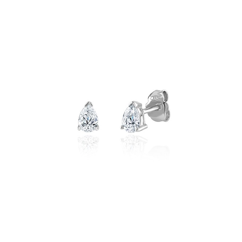 18ct Pear shaped Diamond Solitaire Stud Earrings 0.73cts
