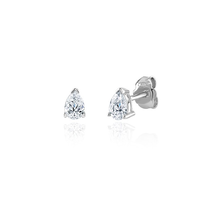 18ct Pear-shaped Diamond Solitaire Stud Earrings - 0.73cts