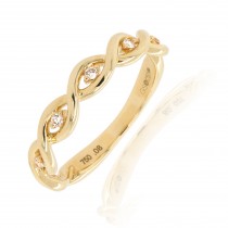 18ct Gold Diamond Cross over Dress Ring - Macintyres of Edinburgh