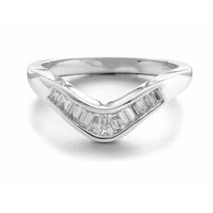 Platinum  Shaped Baguette Diamond Eternity Ring - 0.33