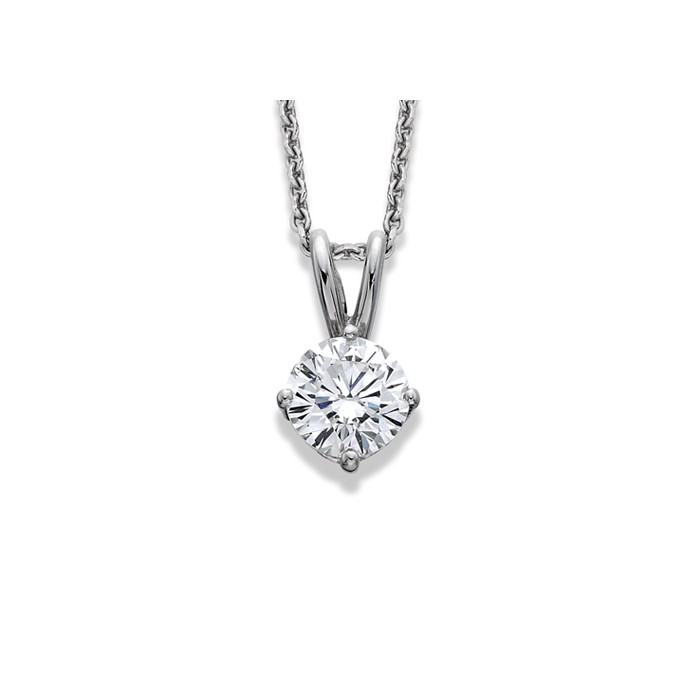 18ct White Gold Diamond Solitaire Pendant - 0.90cts G/SI1
