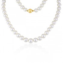 Graduated South Sea Pearl Necklace with Yellow Gold Clasp