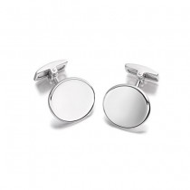 Hoxton London Sterling Silver 25mm Oval Concave Cufflinks