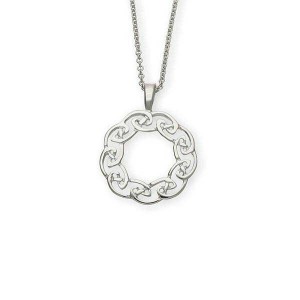 Ortak Silver Open Circle Celtic Knot Pendant - P255