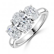 Platinum 3 stone 2.66ct Oval Diamond Engagement Ring - Macintyres of Edinburgh