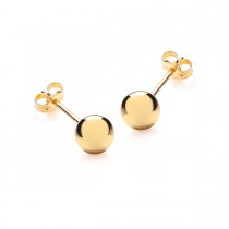 9ct Gold Polished 6mm Ball Stud Earrings - SAVE 39% off RRP