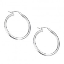 Sterling Silver 30mm Hoop Earrings - Macintyres of Edinburgh