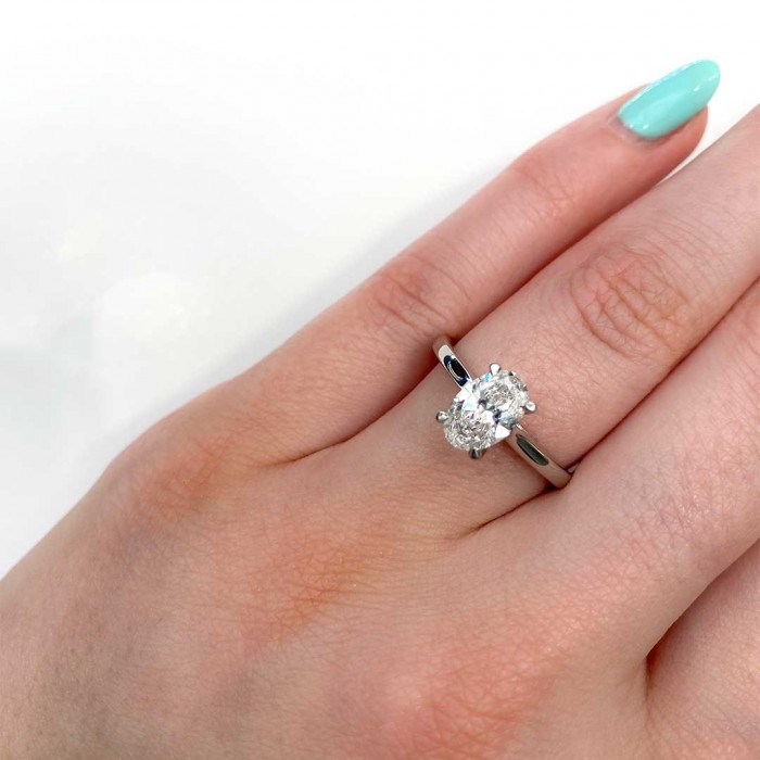 Platinum Oval Diamond Solitaire Ring 1.02cts G VS2 Macintyres of Edinburgh