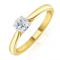 18ct Gold Diamond Solitaire Ring - 0.40cts F/SI1