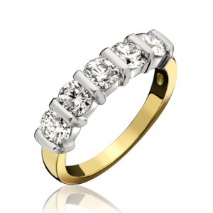 18ct Gold 5st Diamond Eternity Ring - 1.75cts