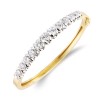 18ct Gold Graduated Diamond Bangle - D:4.08cts