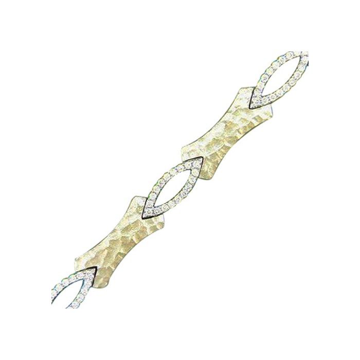 18ct Yellow and White gold Diamond Bracelet D:0.77cts