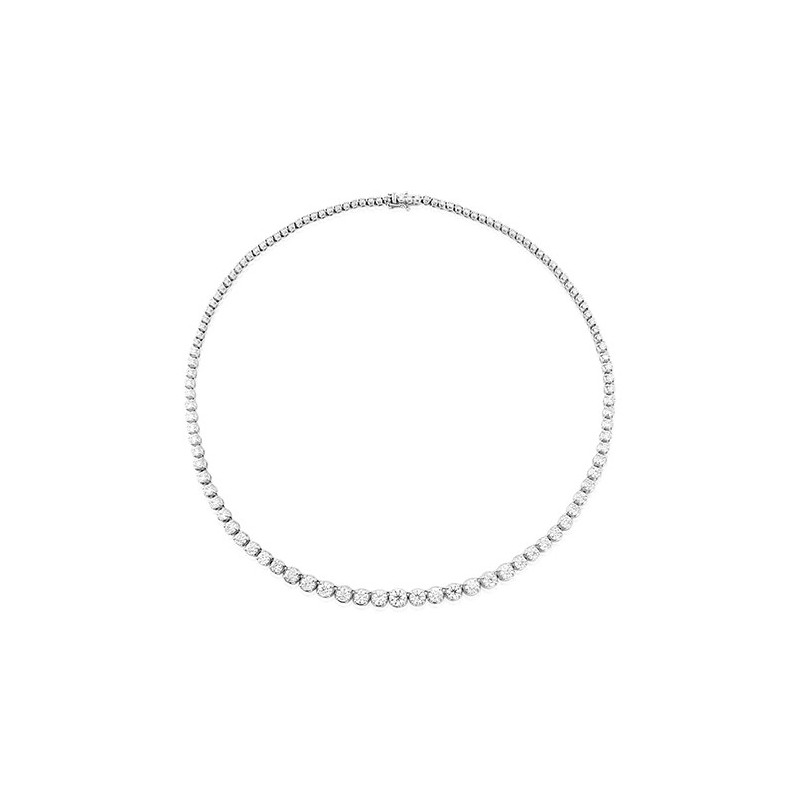 18ct White Gold Graduated Diamond Line Necklace - 10.80cts 18ct White Gold Graduated Diamond Line Necklace - 10.80cts