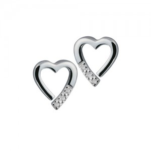 Hot Diamonds Memories Silver Heart Earrings - DE110