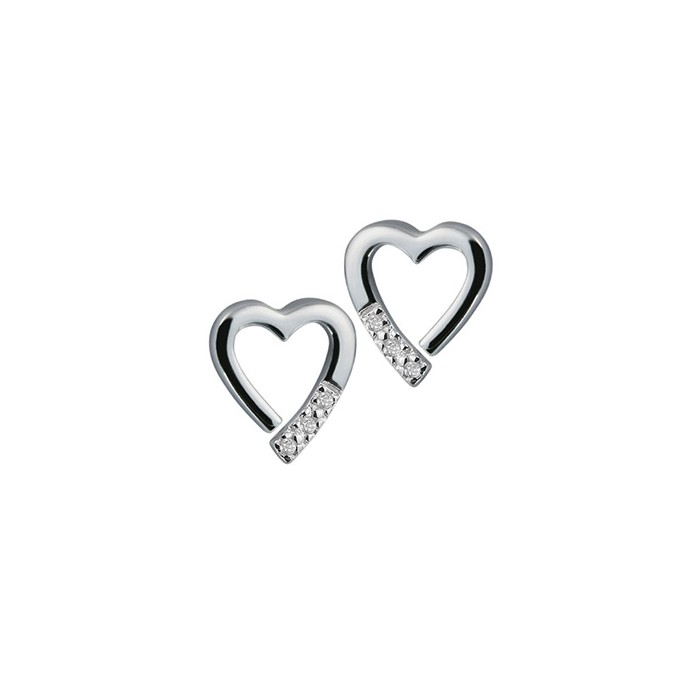 Hot Diamonds Memories Silver Heart Earrings - DE110