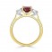 3 Stone Oval Ruby & Diamond Ring - Macintyres of Edinburgh