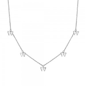 Hot Diamonds Flutter Silver Butterfly Necklace - DN169