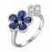 Sapphire & Diamond Floral Cluster Ring - Macintyres of Edinburgh