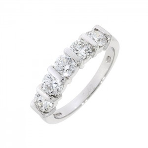 Platinum 5st Diamond Eternity Ring - 1.42cts