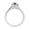White Gold Octagonal Emerald & Diamond Cluster Ring
