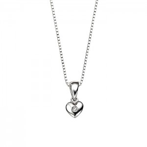 D for Diamond Heart Pendant - P620