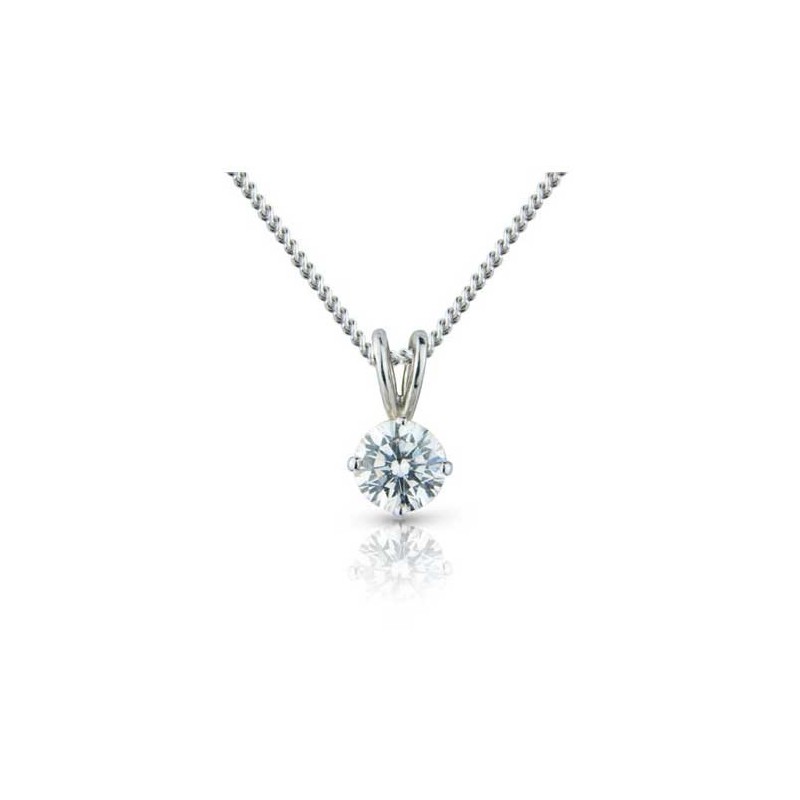 18ct White Gold Diamond Solitaire Pendant - 0.42cts 18ct White Gold Diamond Solitaire Pendant - 0.42cts