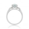 9ct White Gold Aquamarine & Diamond Dress Ring - D 0.08ct
