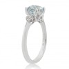 9ct White Gold Aquamarine & Diamond Dress Ring - D 0.08ct