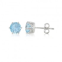 Round Blue Topaz Stud Earrings - Macintyres of Edinburgh