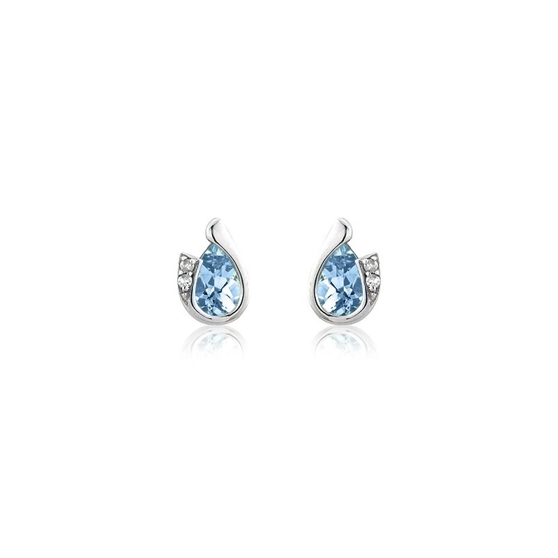 Diamond & Blue Topaz Earrings White Gold - Macintyres of Edinburgh Diamond & Blue Topaz Earrings White Gold - Macintyres of Edinburgh