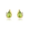 9ct Yellow Gold Peridot & Diamond Stud Earrings