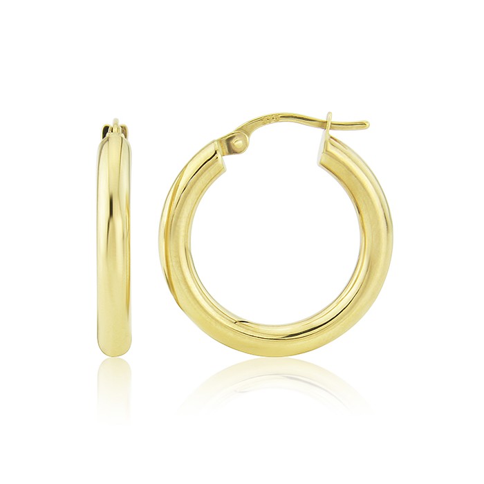 9ct Gold 21mm Polished Creole Hoop Earrings