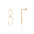 9ct Gold Twin-oval Tubular Link Drop Earrings - Macintyres of Edinburgh