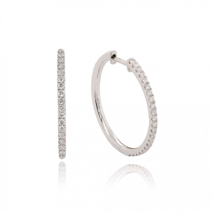 9ct White Gold Diamond Set Hoop Earrings 0.43ct Macintyres of Edinburgh