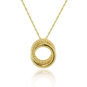 9ct Gold Rope Link Pendant on Chain