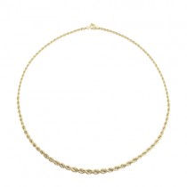 9ct Gold 16-inch Graduated Rope Chain Necklace