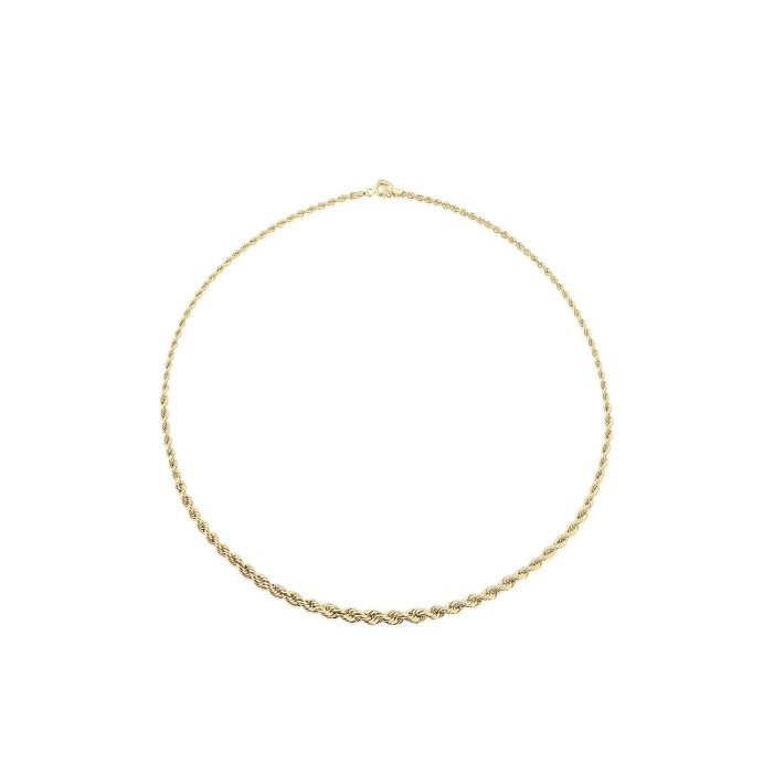 9ct Gold 16-inch Graduated Rope Chain Necklace