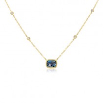 London Blue Topaz & Diamond Necklace - Macintyres of Edinburgh