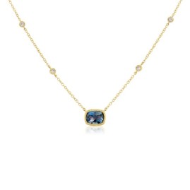 London Blue Topaz & Diamond Necklace - Macintyres of Edinburgh