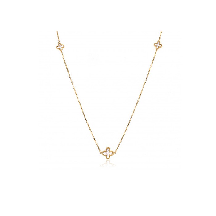 Quatrefoil necklace mother of pearl deals