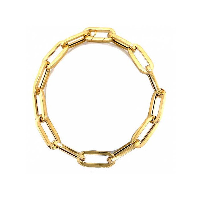 9ct Gold Paperclip Link 8-inch Chain Bracelet
