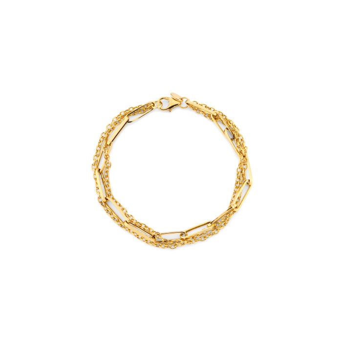 9ct Gold Three Strand Bracelet