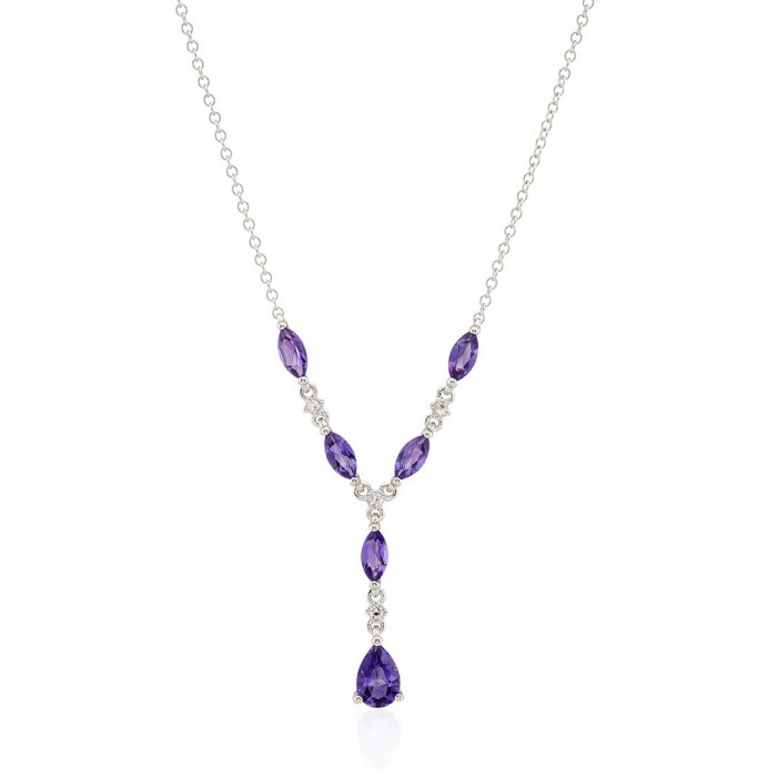 White gold amethyst discount necklace