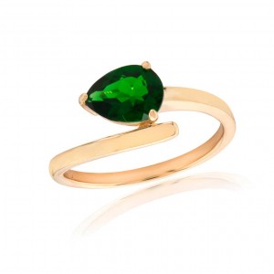 9ct Gold Chrome Diopside Ring